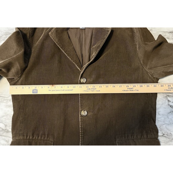 Banana Republic Mens‎ Sz Lg Vtg Y2K Chocolate Brown 3 Button Corduroy Blazer - Picture 12 of 16